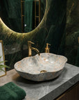 Umywalka nablatowa Rea Pearl Ruststone  3