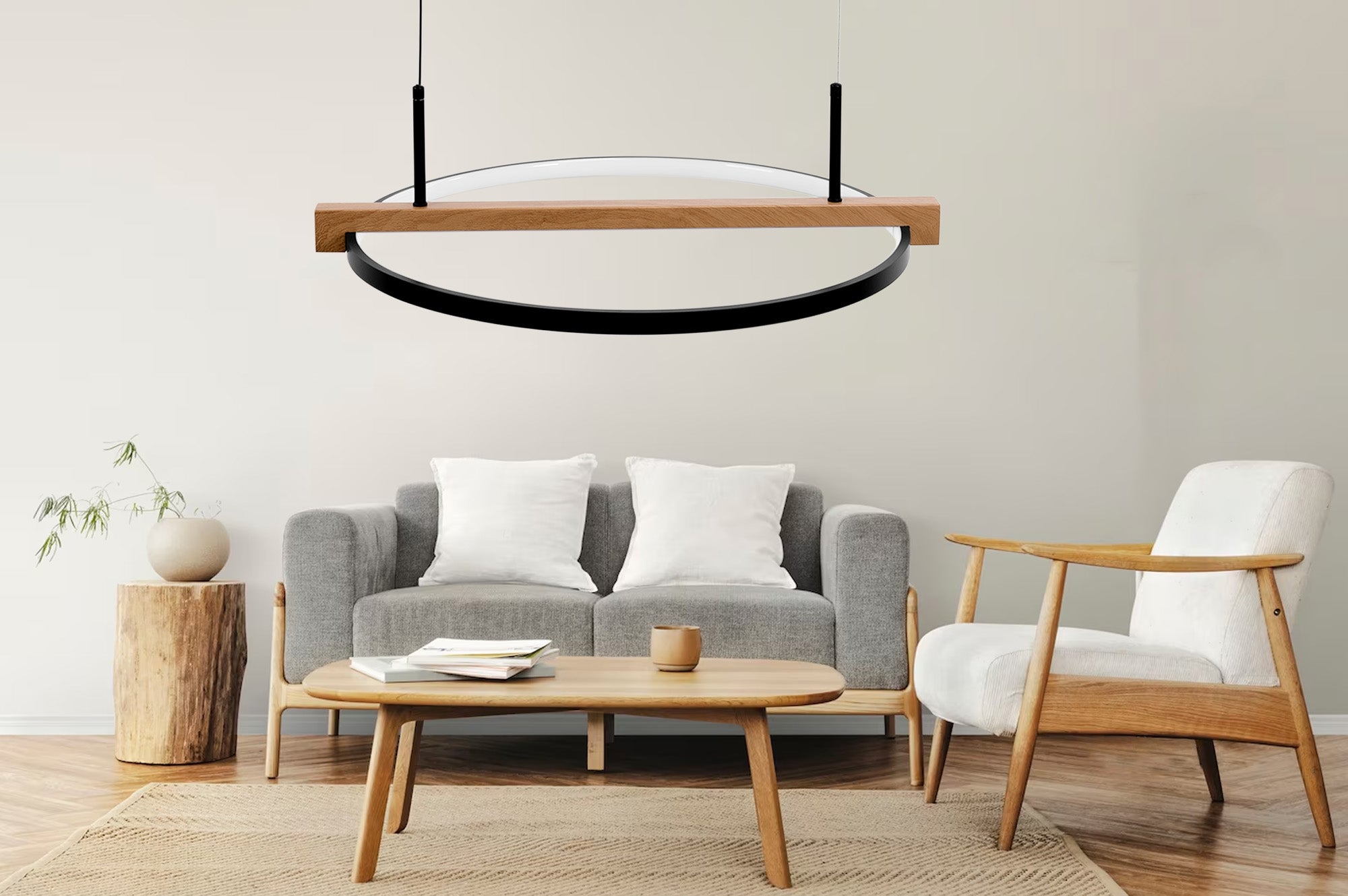 Lampa Led Wisząca Drewno App1530-cp  5
