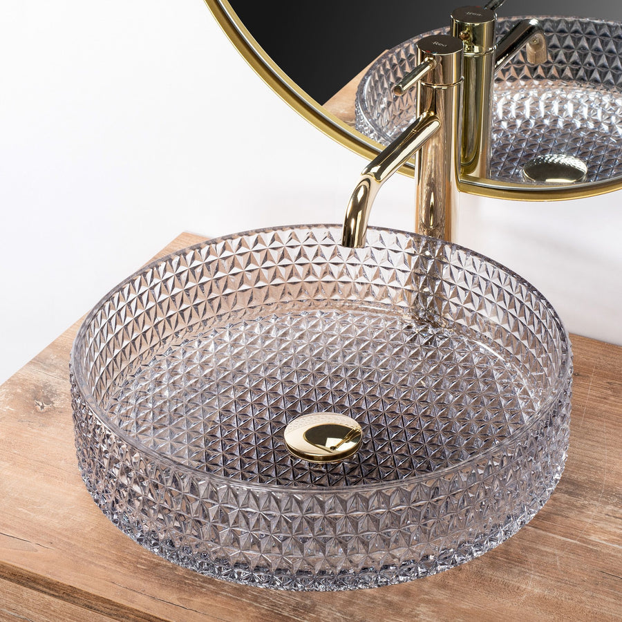 Umywalka nablatowa Rea Cristal Grey 39