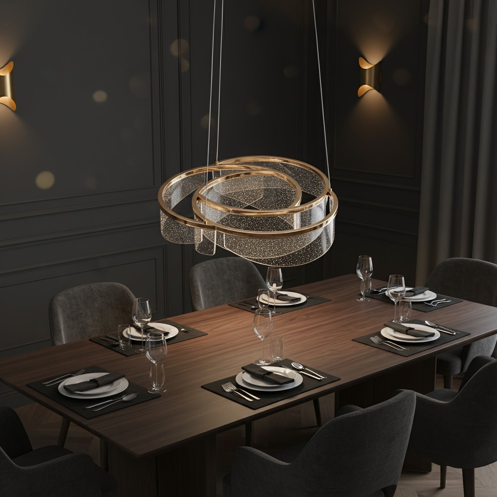 Lampa Sufitowa Wisząca Led G138-cp 50cm Złota  9