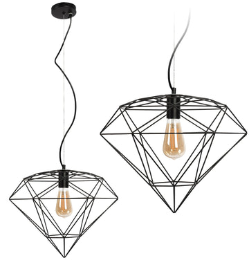 LAMPA WISZĄCA DIAMENT METAL LOFT  APP563-1CP Czarna