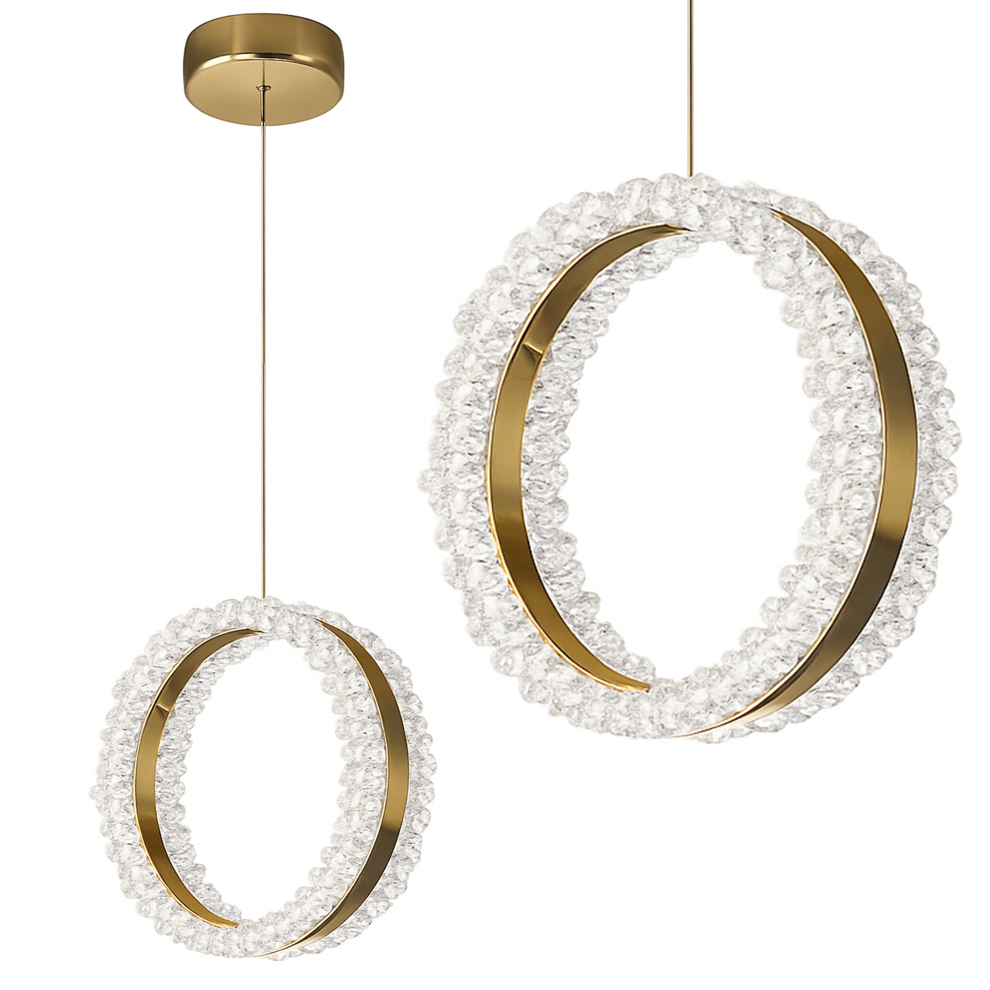 Lampa Sufitowa Wisząca Led Lhj098-cp Złota  1