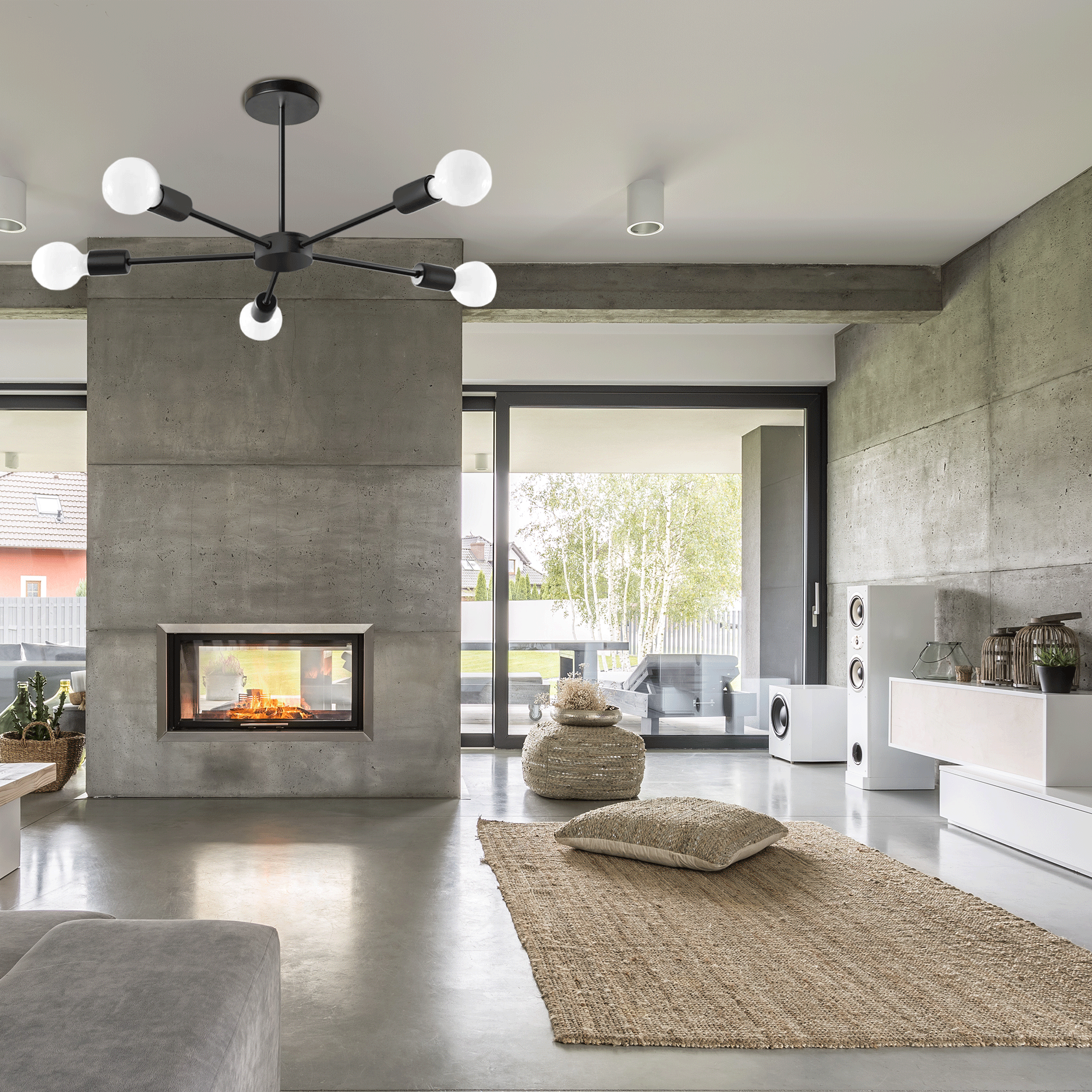 Lampa Pająk 5 APP1024-5CP Czarna