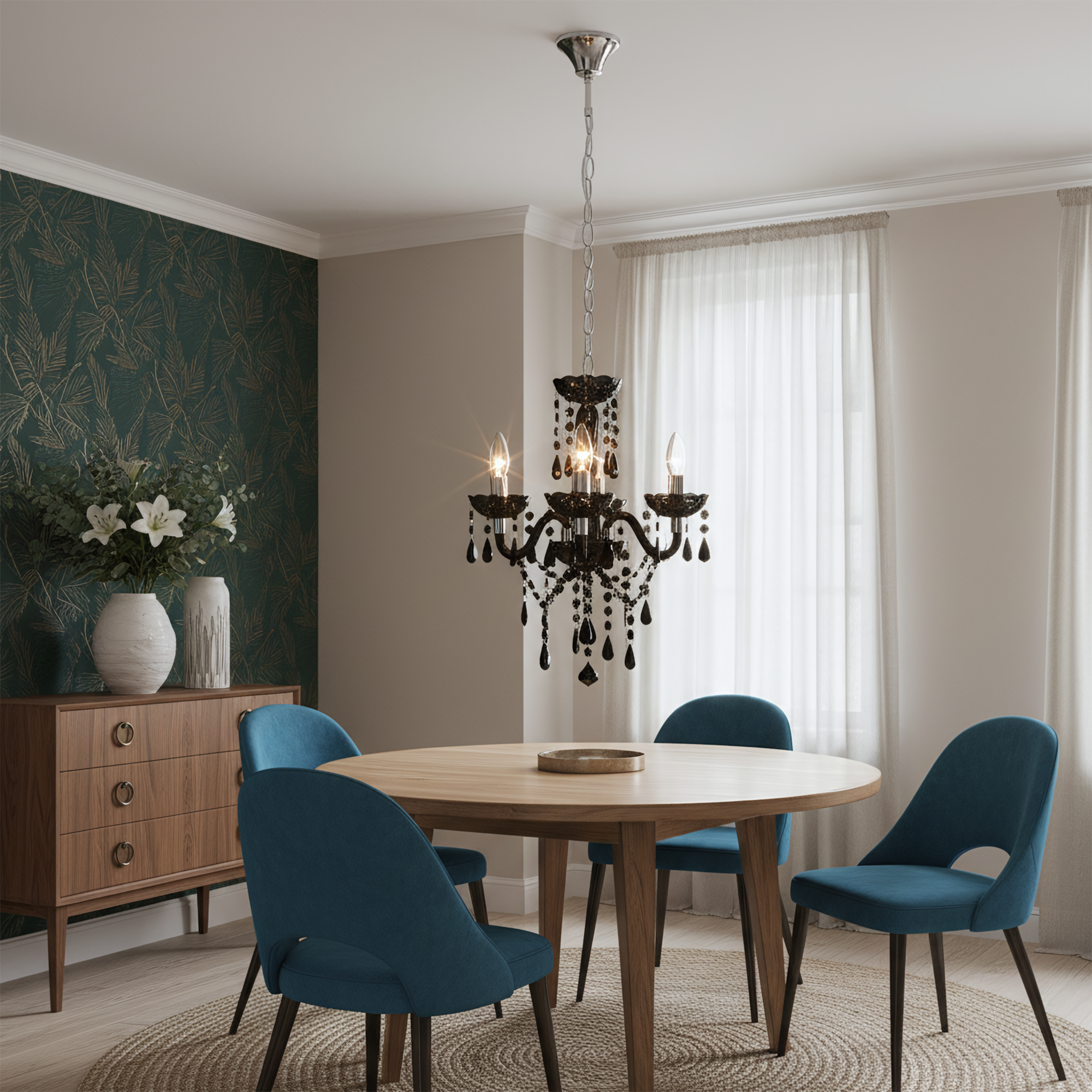 Lampa Sufitowa Wisząca Ebt005-3cp Czarna  6