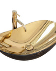 Umywalka nablatowa Rea Royal in Gold marble black mat