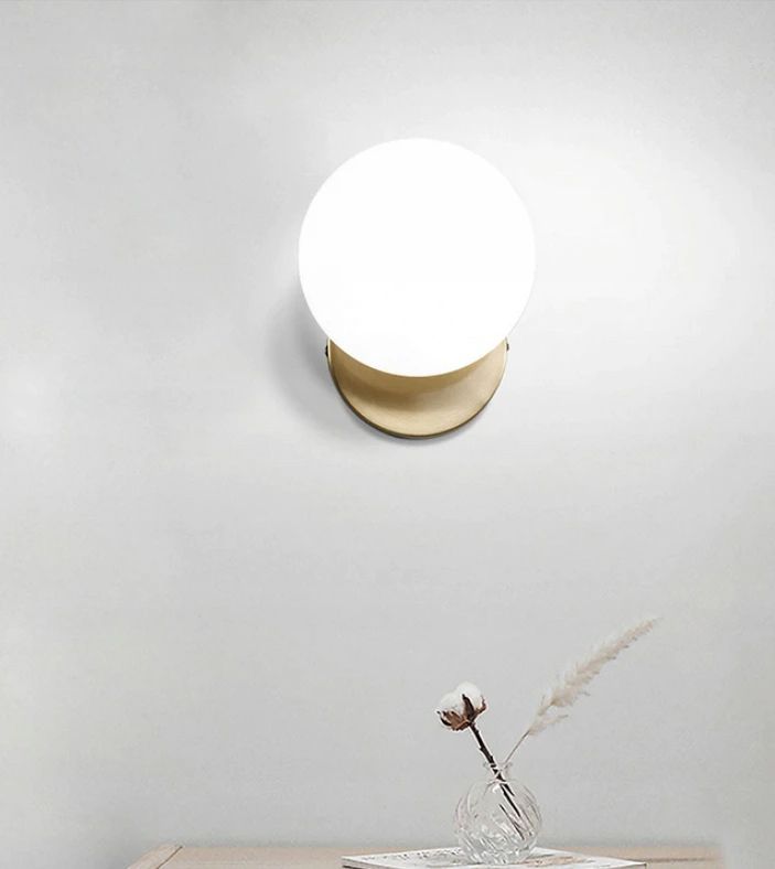 Lampa Ścienna Kinkiet Szklana Kula APP950-1W Złota