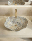 Umywalka nablatowa Rea Pearl Ruststone  5