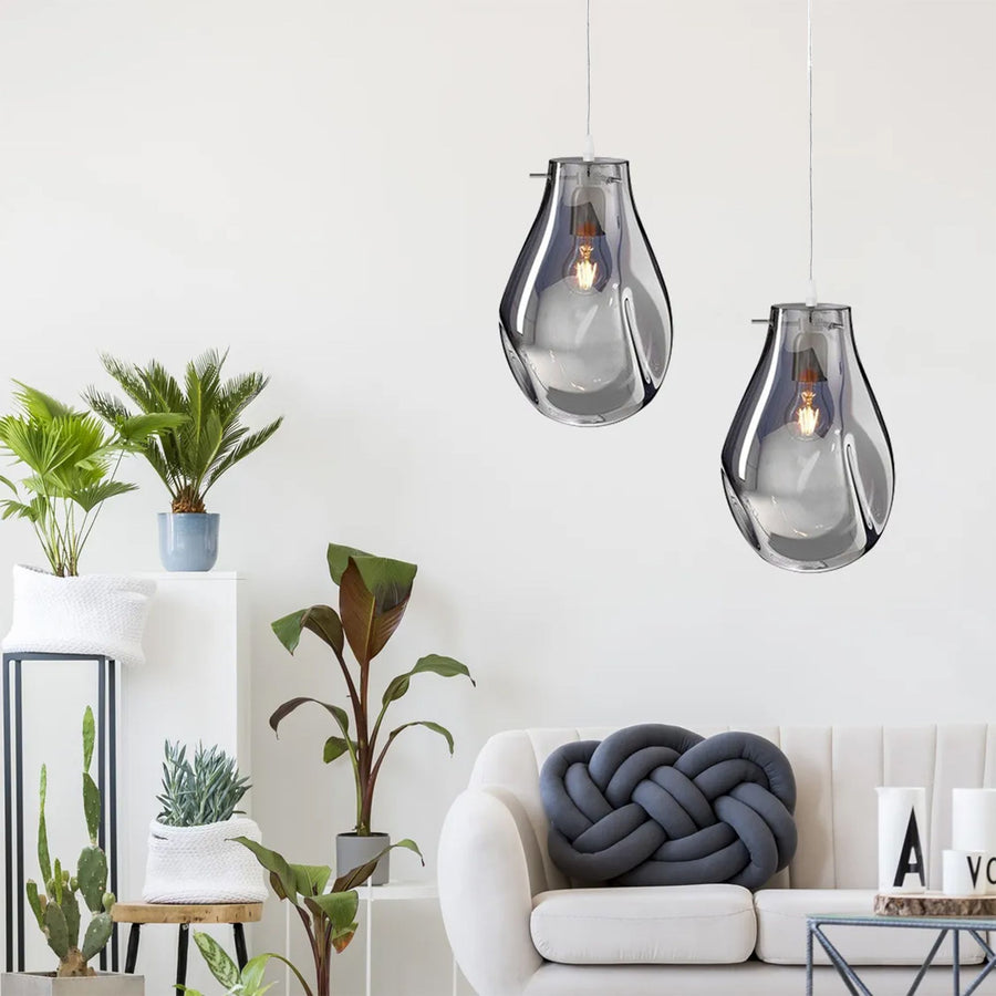 Lampa Sufitowa Wisząca Szklana APP329-1CP SREBRNA