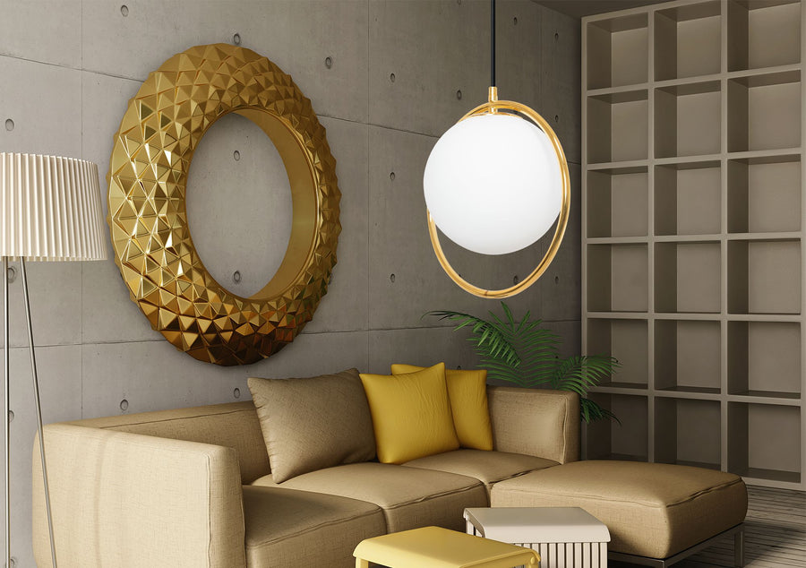 Lampa Sufitowa Wisząca Szklana Kula  APP430-1CP Biała