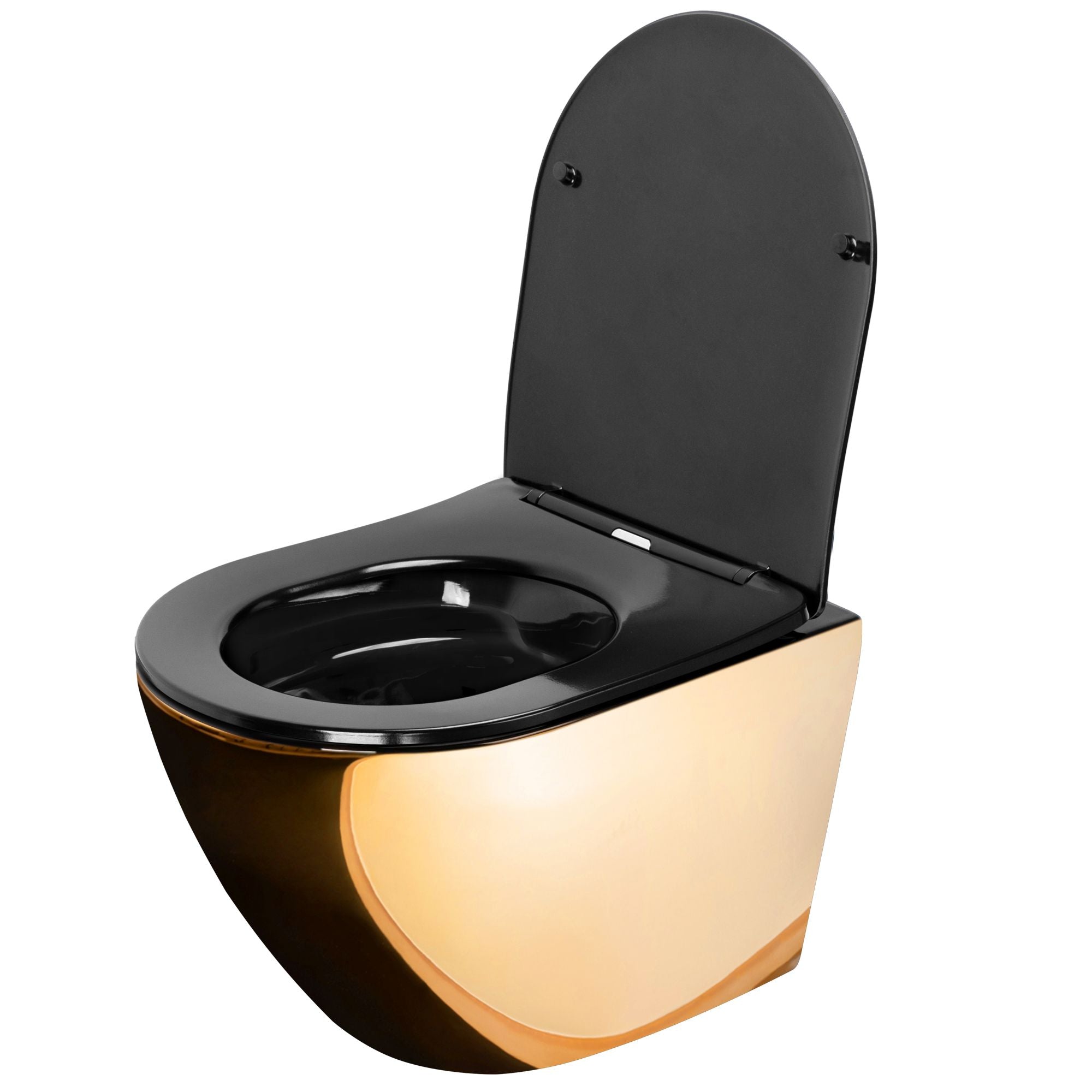 Misa WC podwieszana Carlo Mini Rimless Flat Złoto Czarna