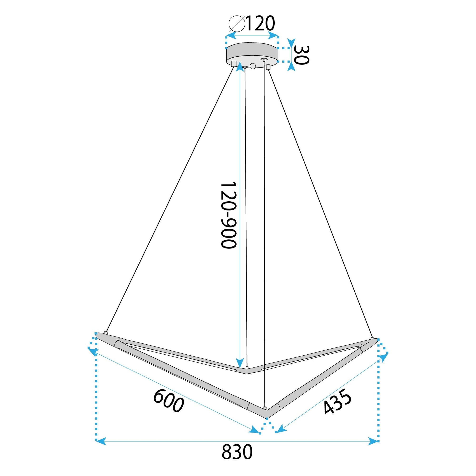 Lampa wisząca LED APP1776-CP Złota Szczotkowana  8