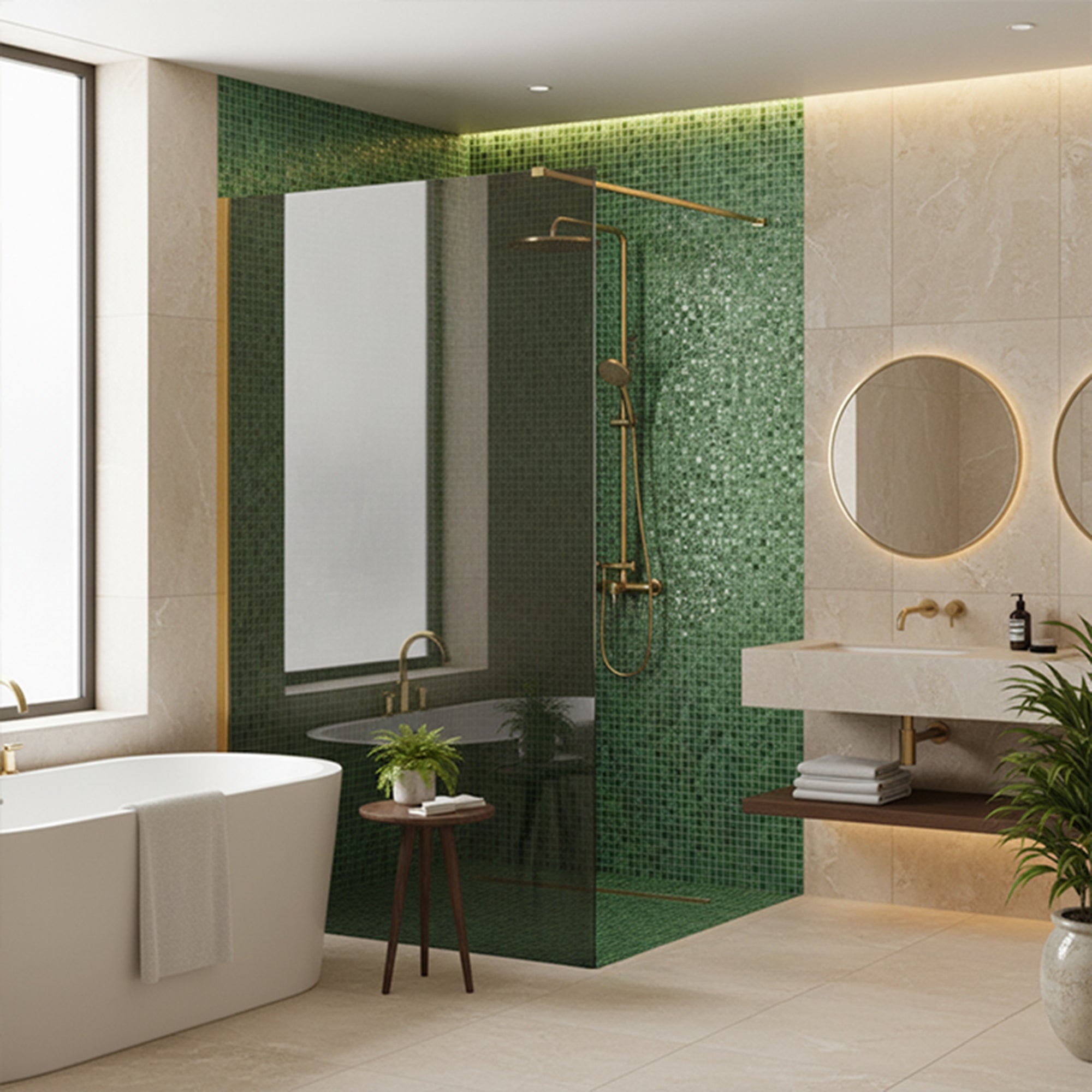 Kabina prysznicowa Walk-In Rea Flexi Grey / Gold 80  5