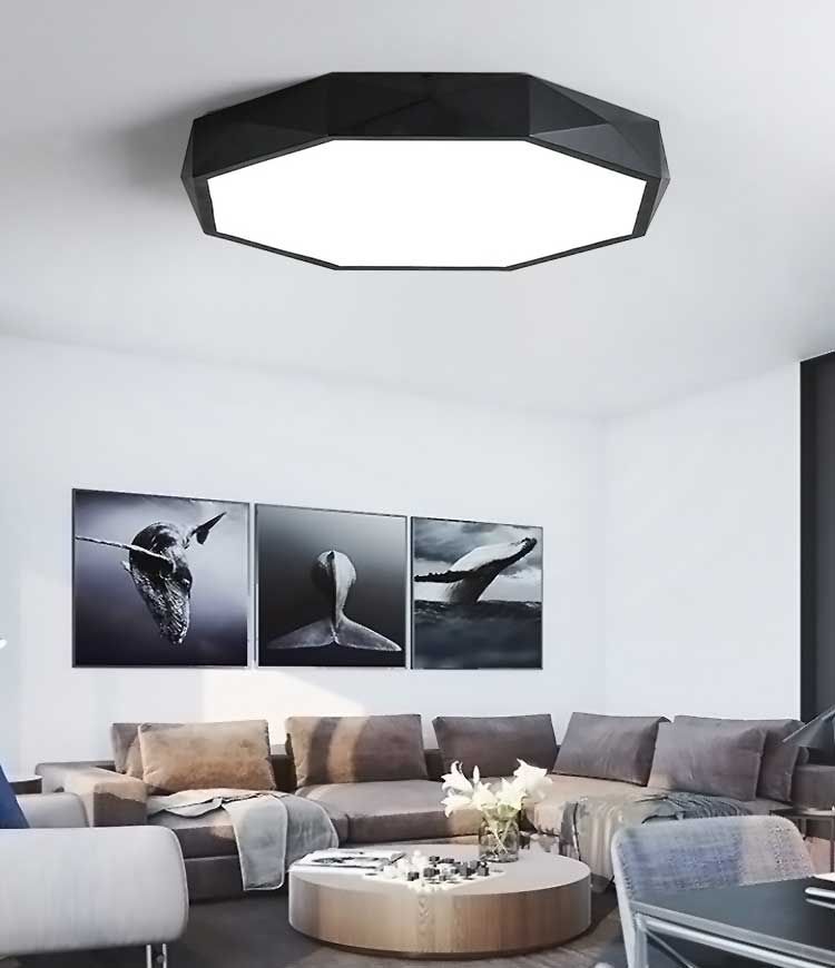 Lampa Plafon Diamond APP863-C 50 cm Czarna