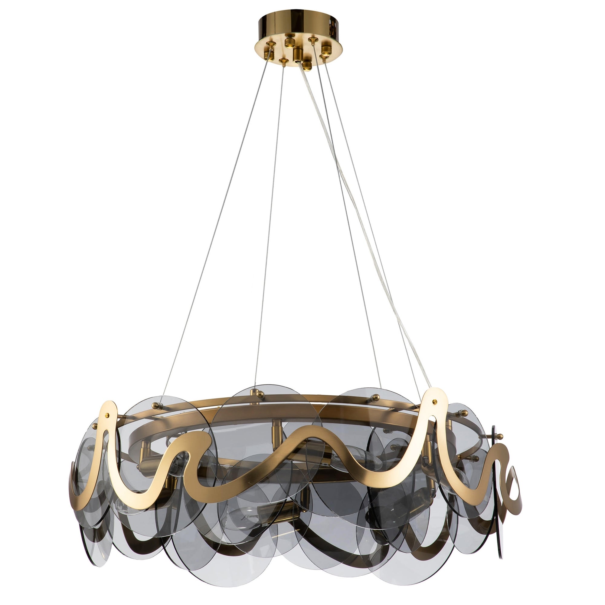 Lampa sufitowa wisząca APP1545-8CP Złota Szczotkowana  1
