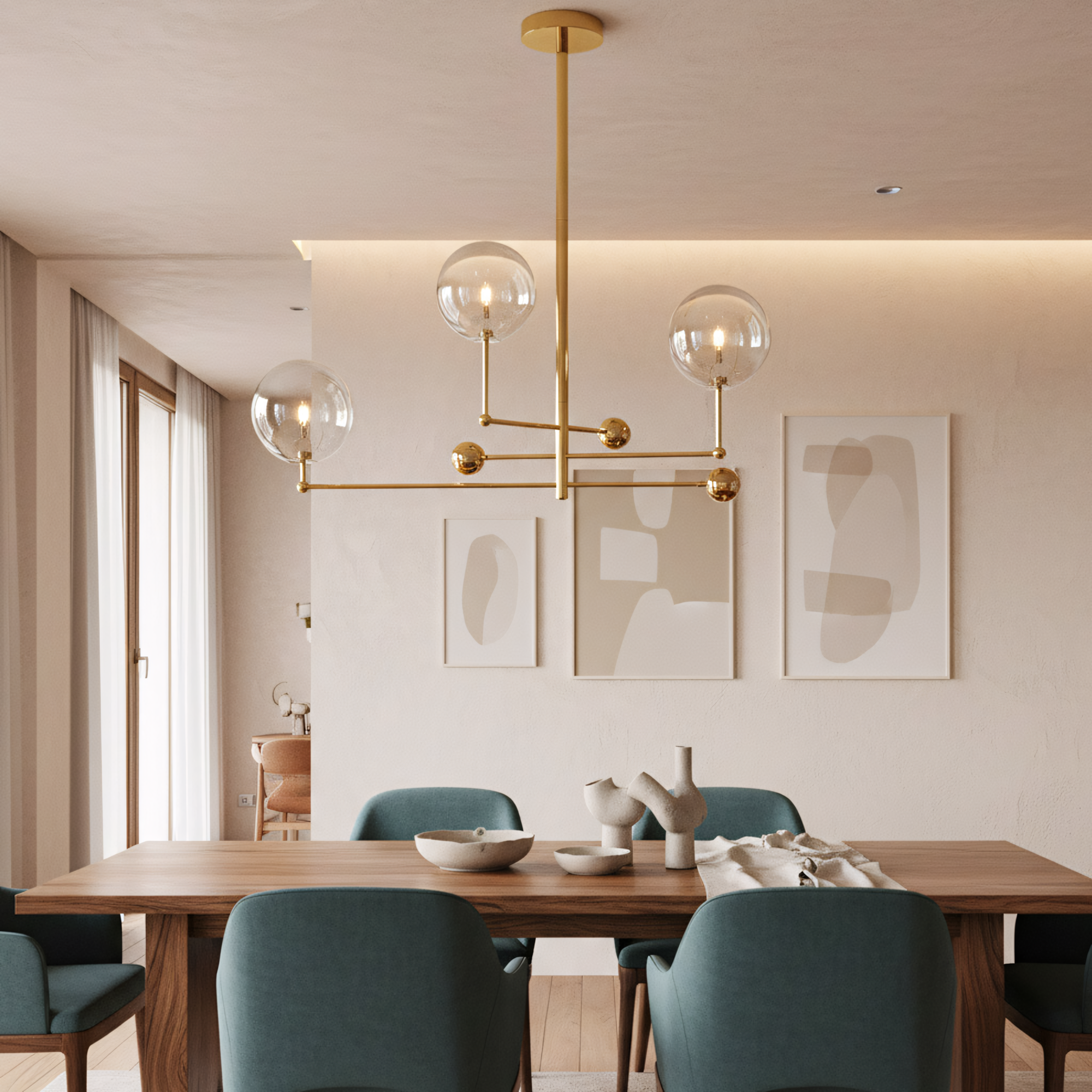 Lampa Wisząca Szklane Kule 3 szt APP918-3CP Złota  10