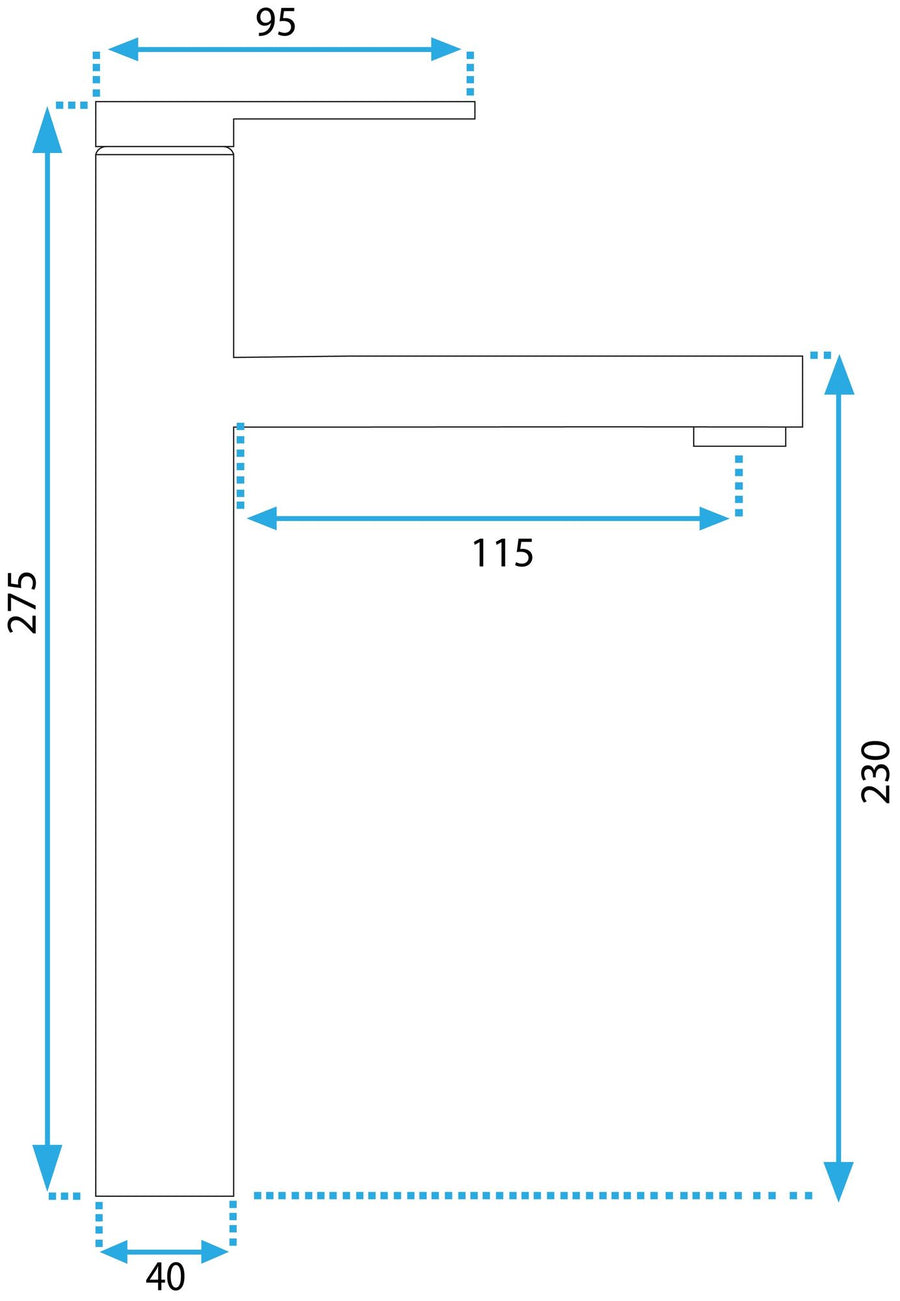Bateria Umywalkowa REA PIXEL CZARNA BLACK Wysoka