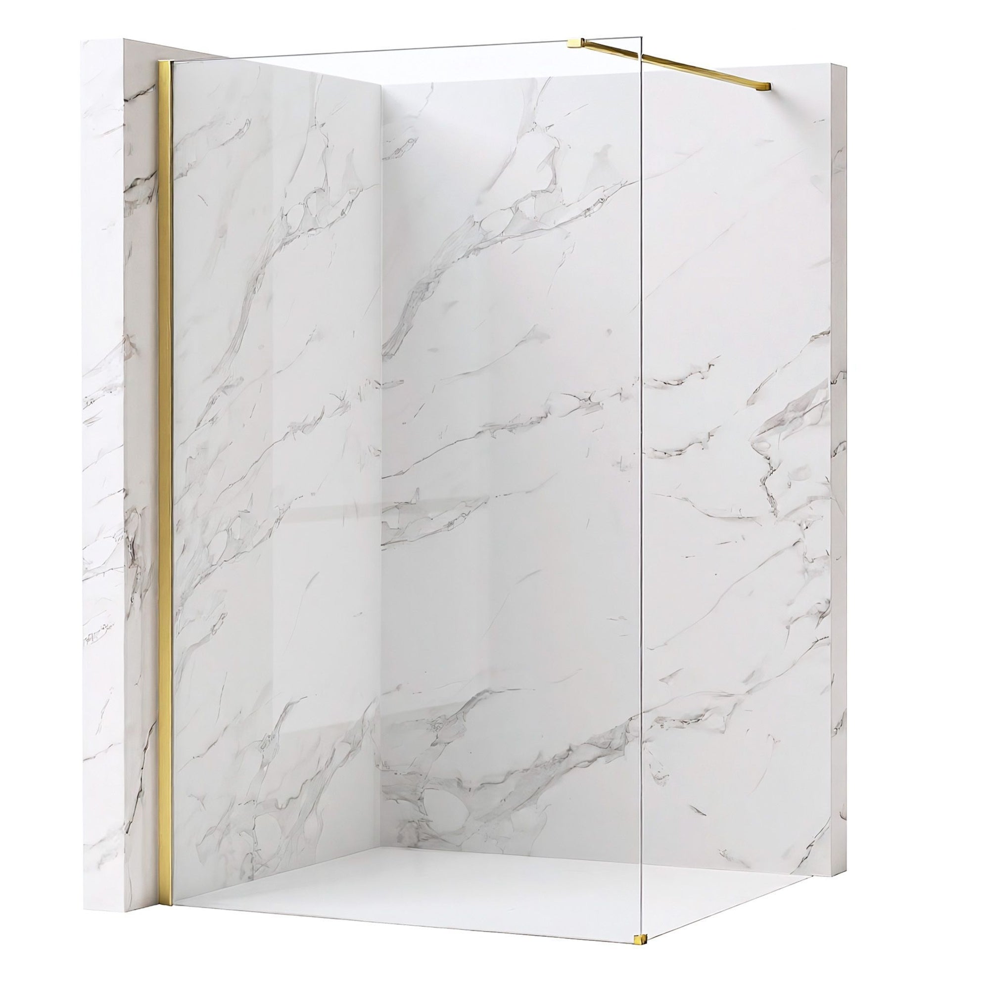 Kabina Prysznicowa Walk-in Rea Flexi Transparent / Brush Gold 130  1