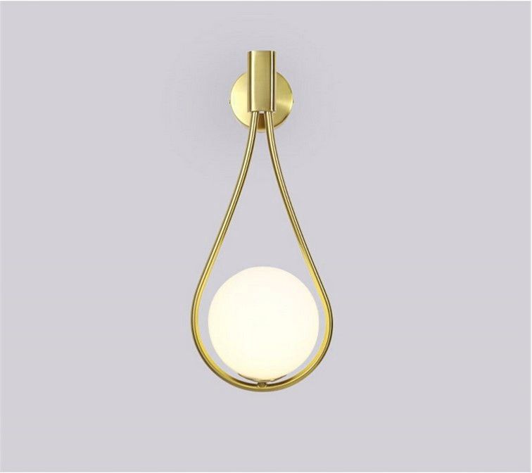Lampa Ścienna Kinkiet Szklana Kula APP603-1W Złota
