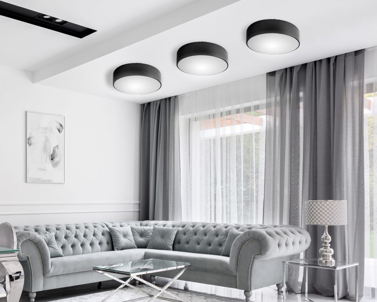 Lampa Plafon 50cm Okrągła Sufitowa app644-4c Czarna