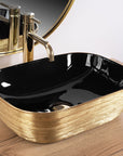 Umywalka nablatowa Rea Belinda BLACK GOLD BRUSH