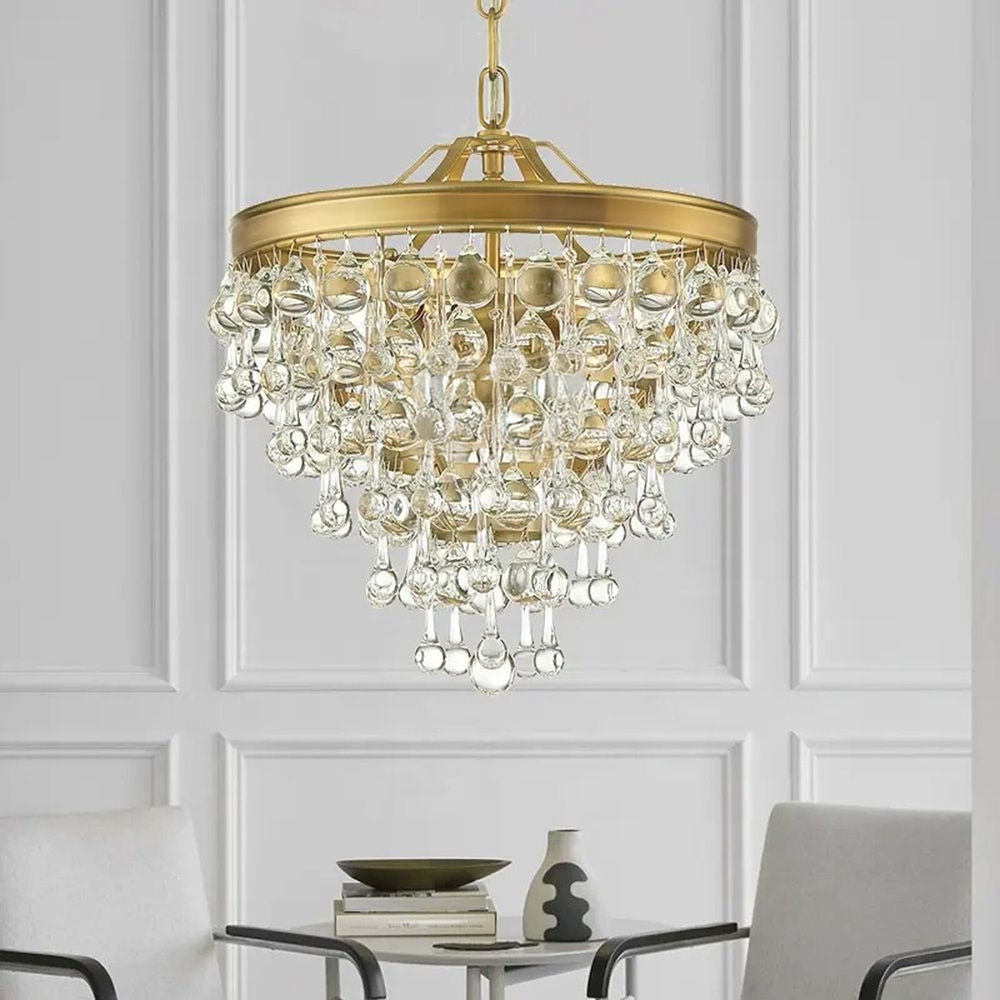 Lampa kryształowa wisząca APP1621-3CP Gold  8