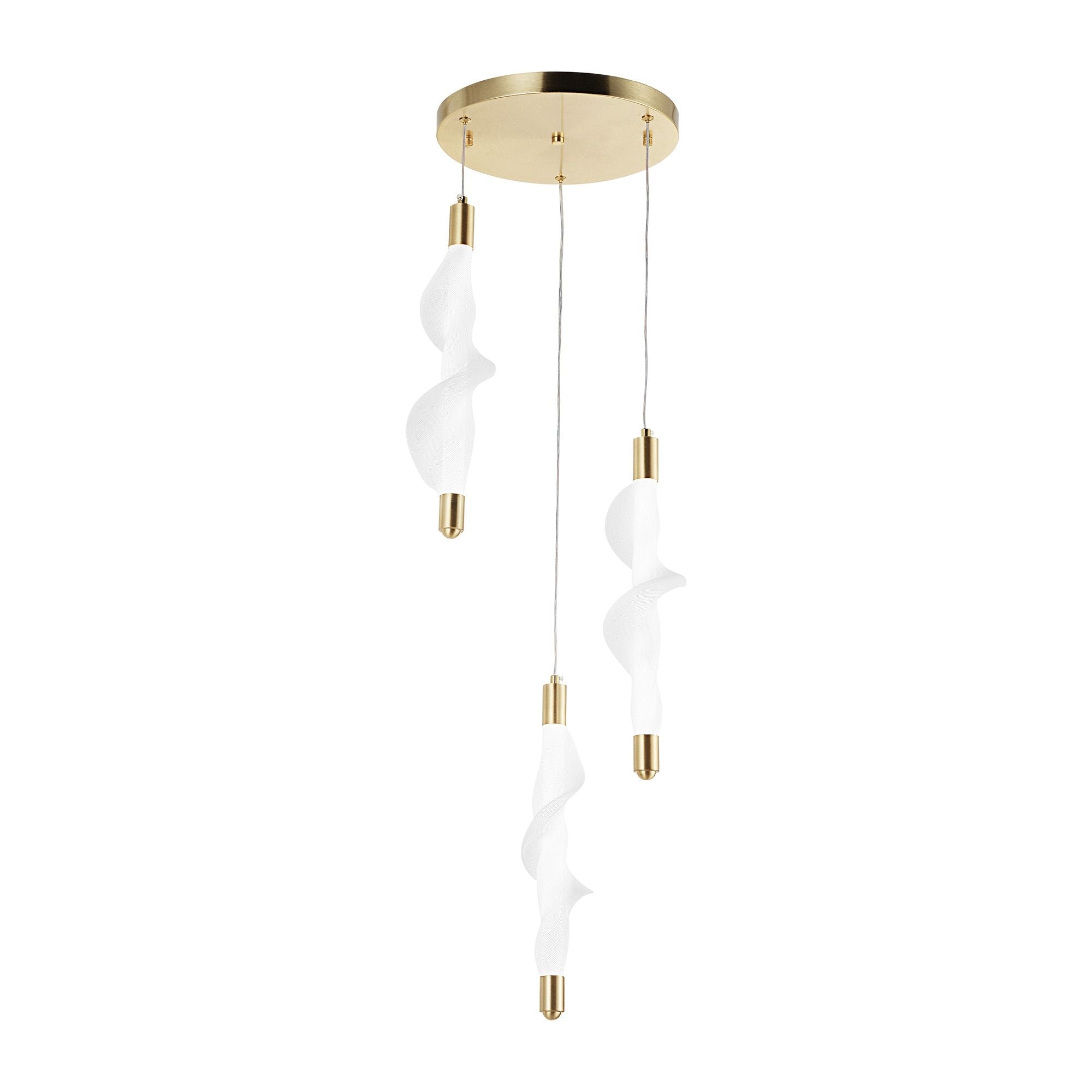 Lampa Wisząca Led G009-3cpr Biały/złoty  8