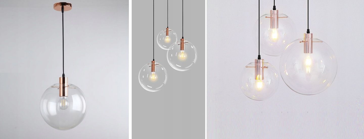 Lampa sufitowa wisząca szklana Lassi 20 cm app039-1cp Różowe Złoto
