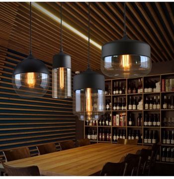 Lampa sufitowa wisząca szklana Zenit D Czarna