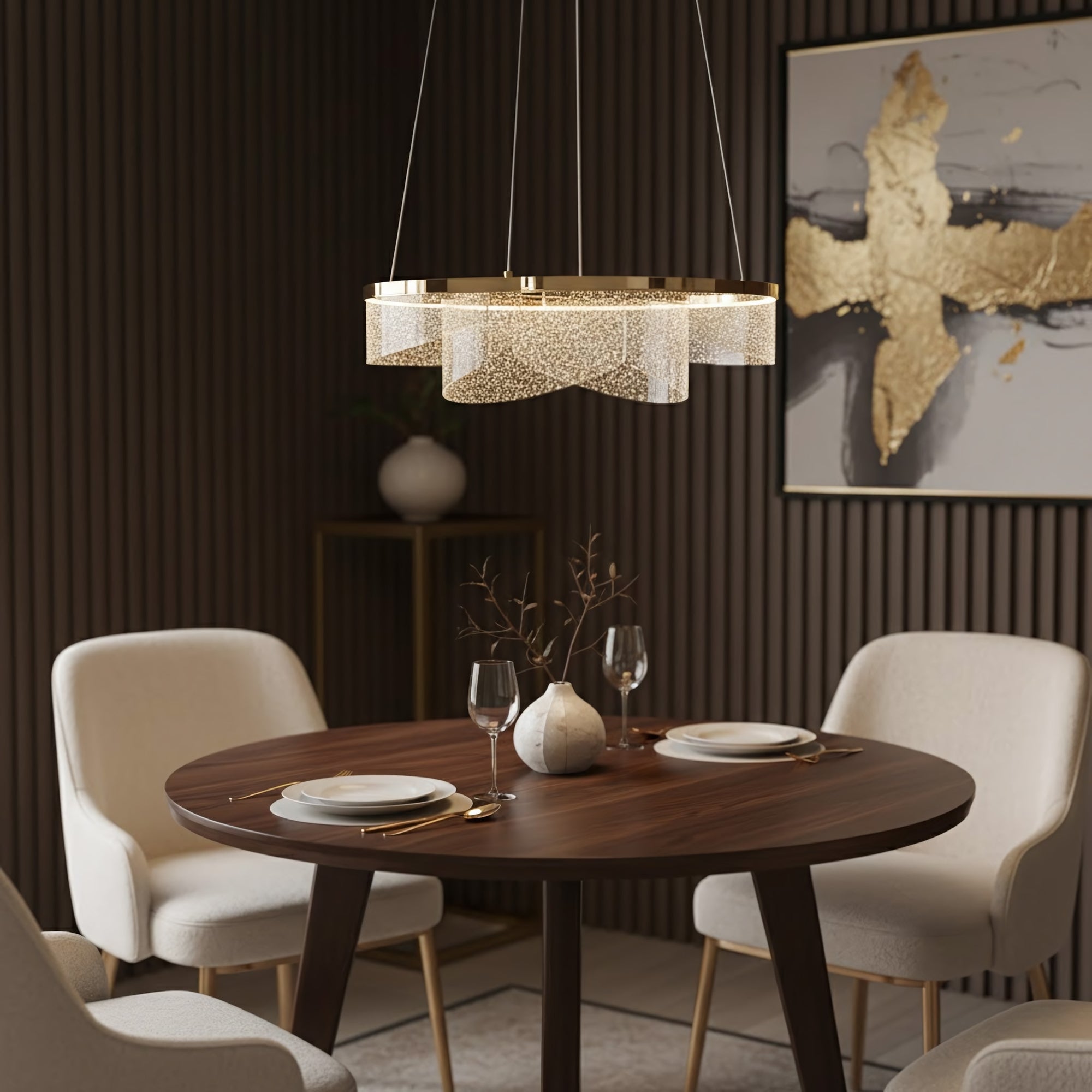 Lampa Sufitowa Wisząca Led G138-cp 50cm Złota  5