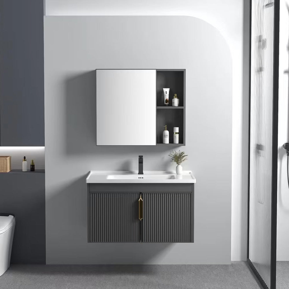 Zestaw Mebli Łazienkowych Z Umywalką Astor 60cm Szary  1