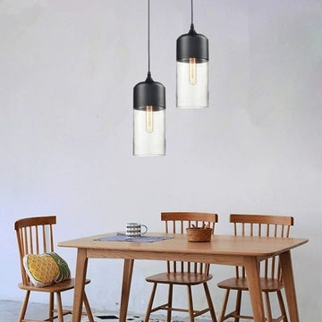Lampa sufitowa wisząca szklana Zenit B Czarna  2