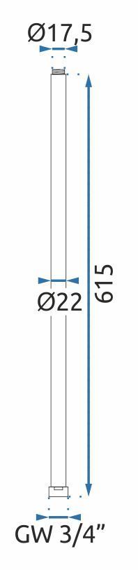 Przedłużka do zestawu wannowo-prysznicowego ZŁOTY 60cm