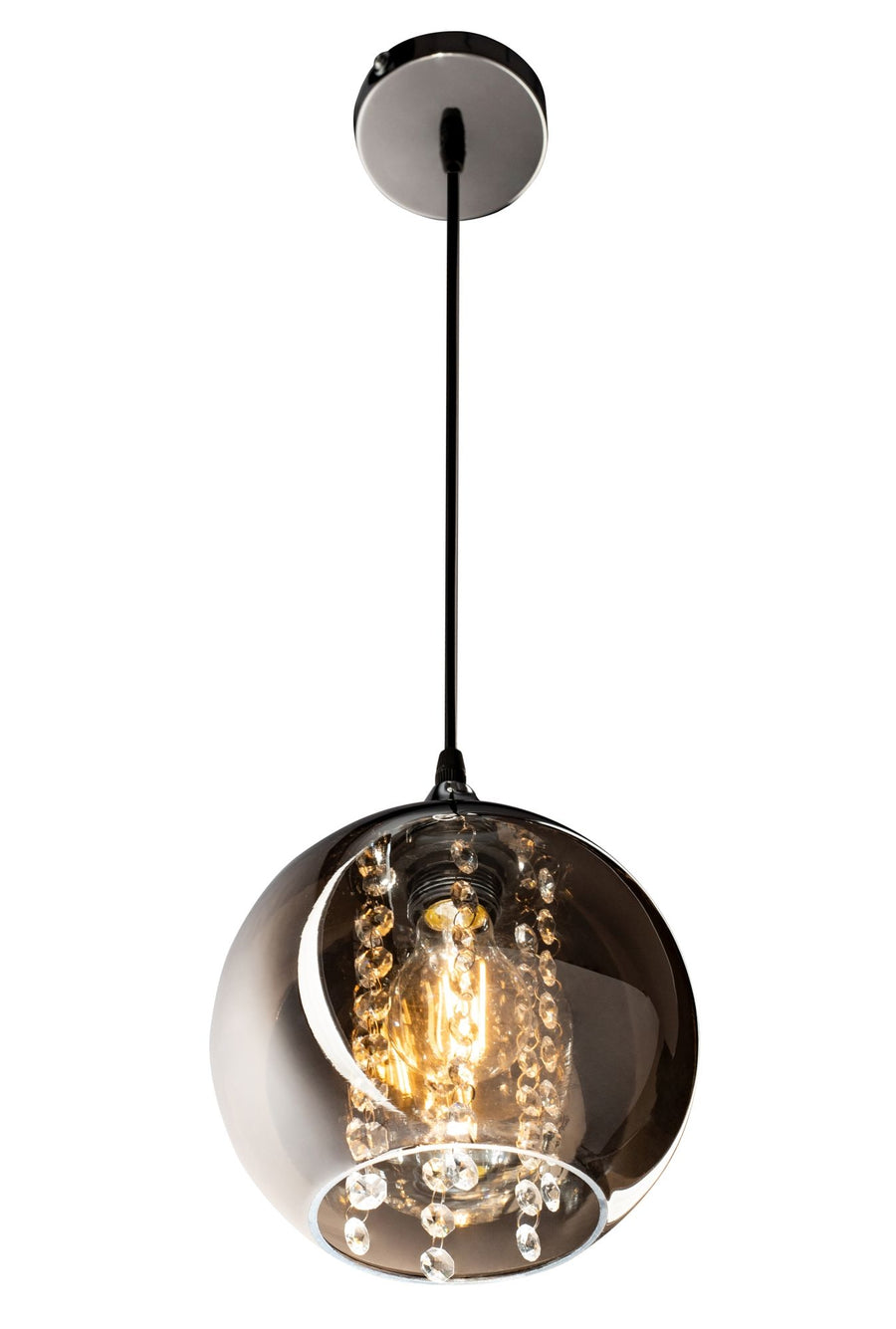 Lampa wisząca szklana Lustrzana z kryształami APP600-1CP