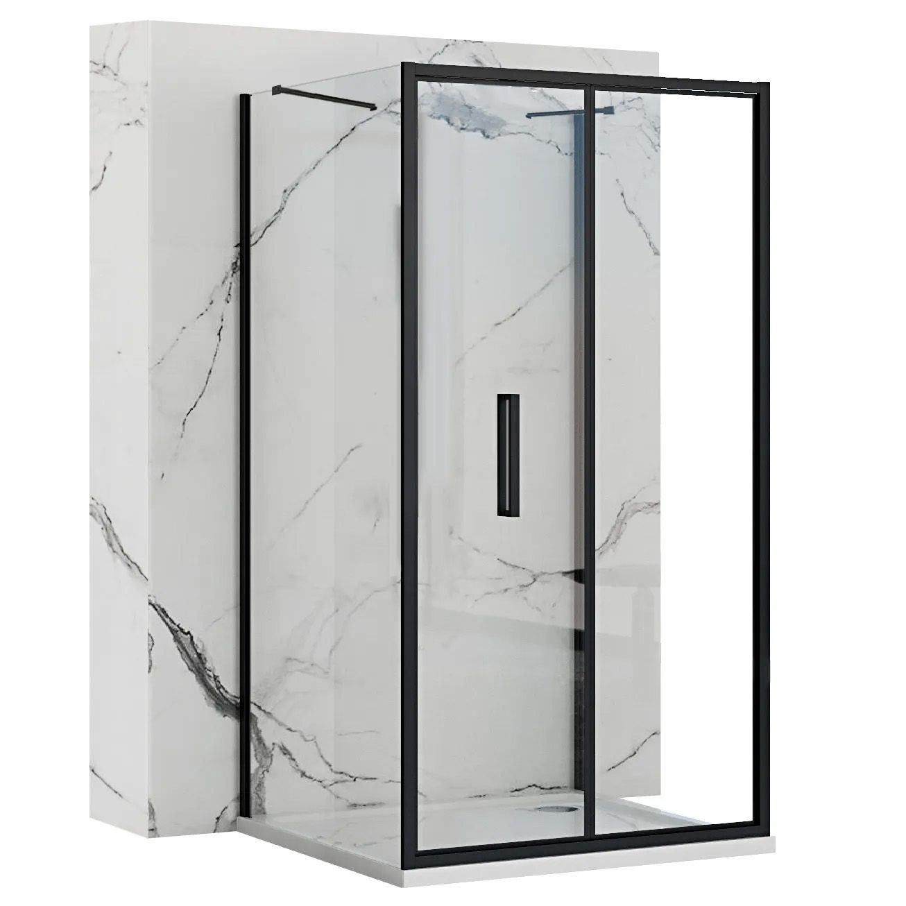 Kabina Prysznicowa Przyścienna Rapid Fold Black 100x90