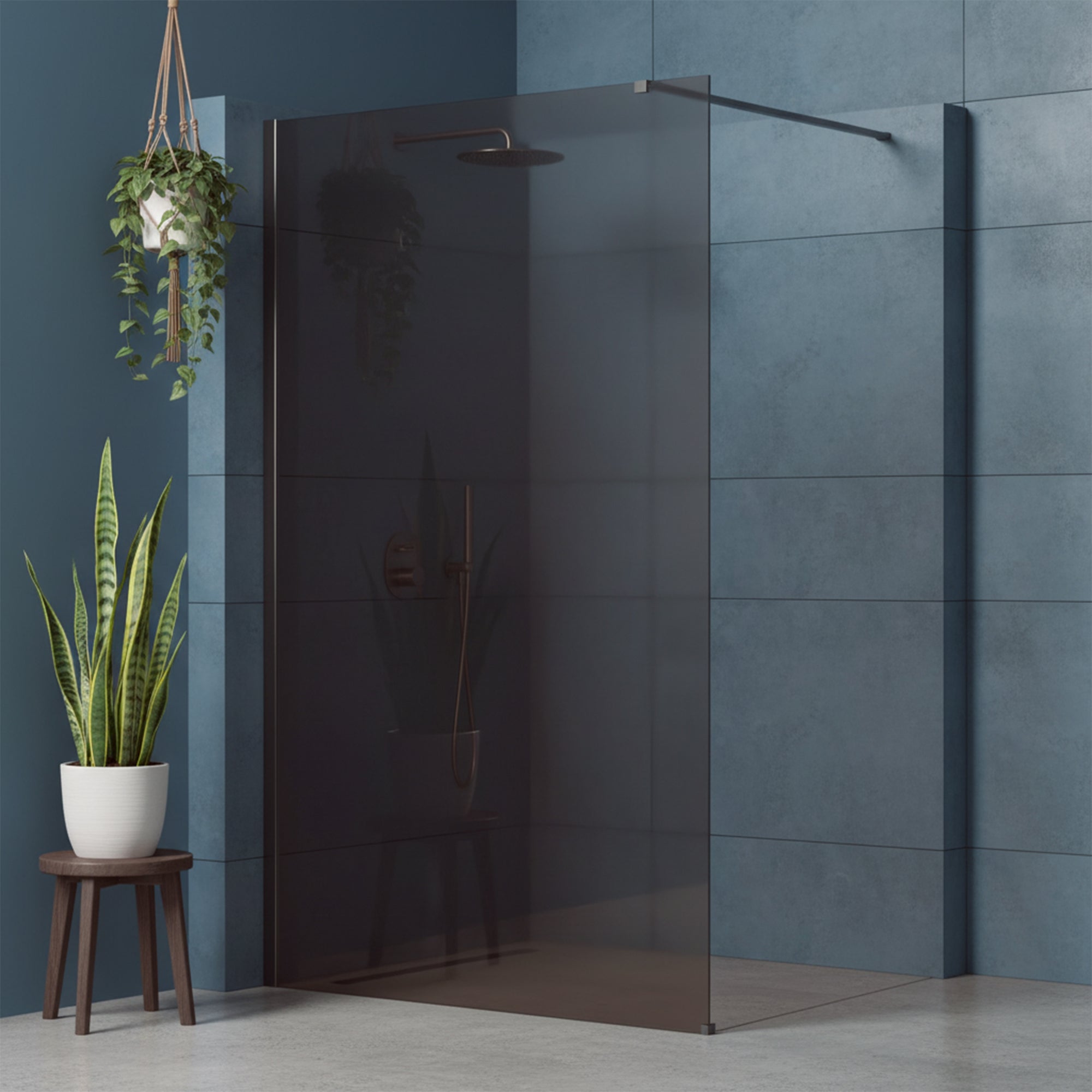 Kabina prysznicowa Walk-In Rea Flexi Brown / Tytan 140  5