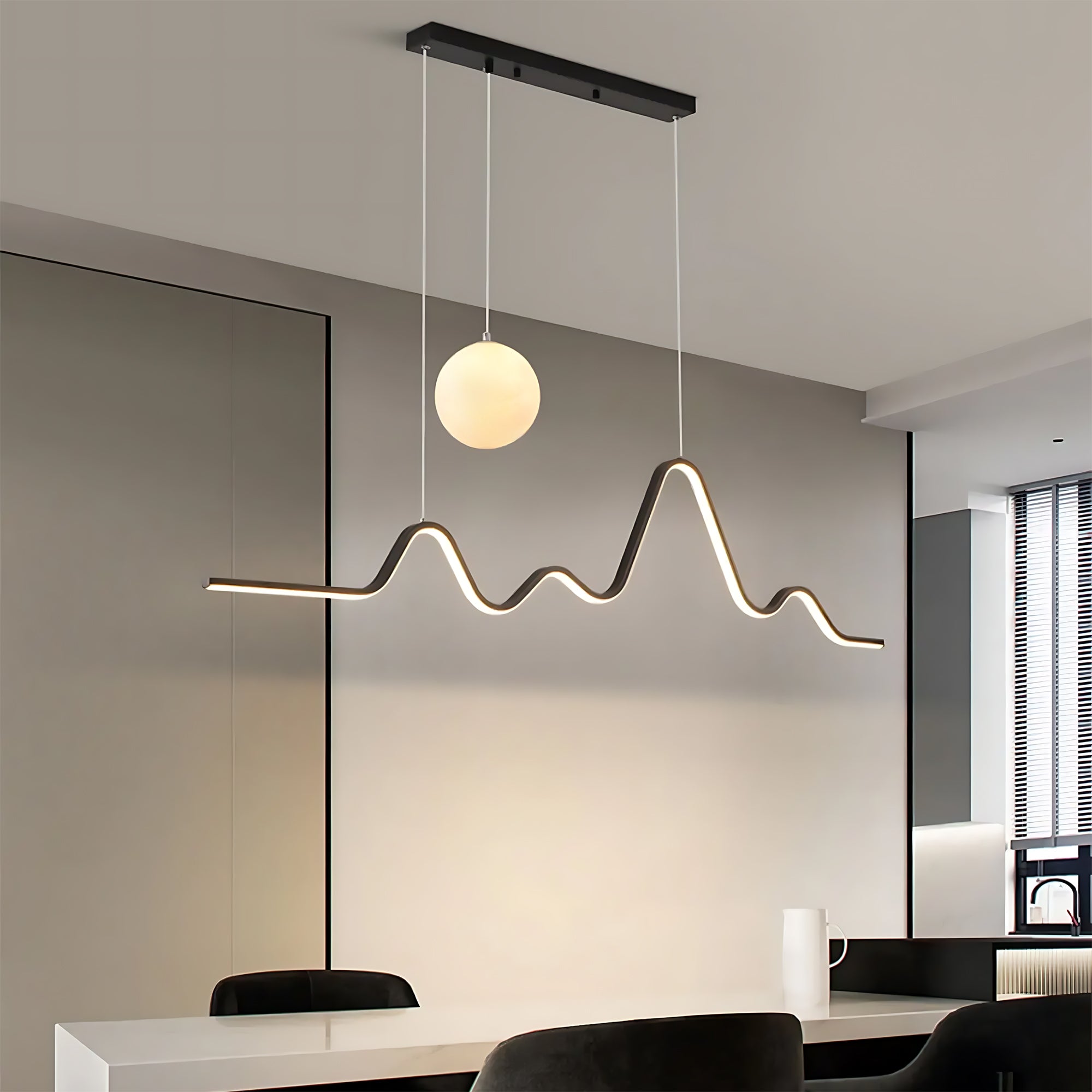 Lampa Wisząca Led Lhj033-cp 120 Cm Czarna  4