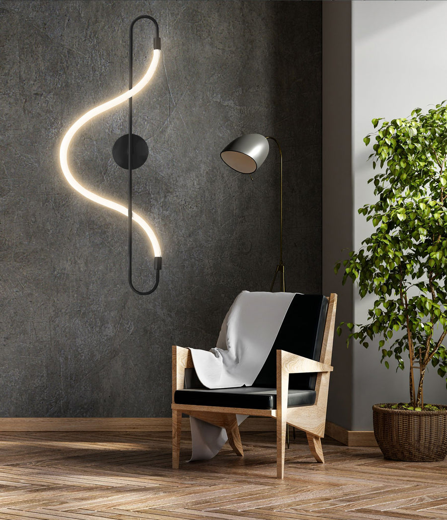 Lampa ścienna kinkiet LED APP857-W Long Czarna