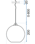 Lampa sufitowa wisząca szklana Zenit A Czarna  12