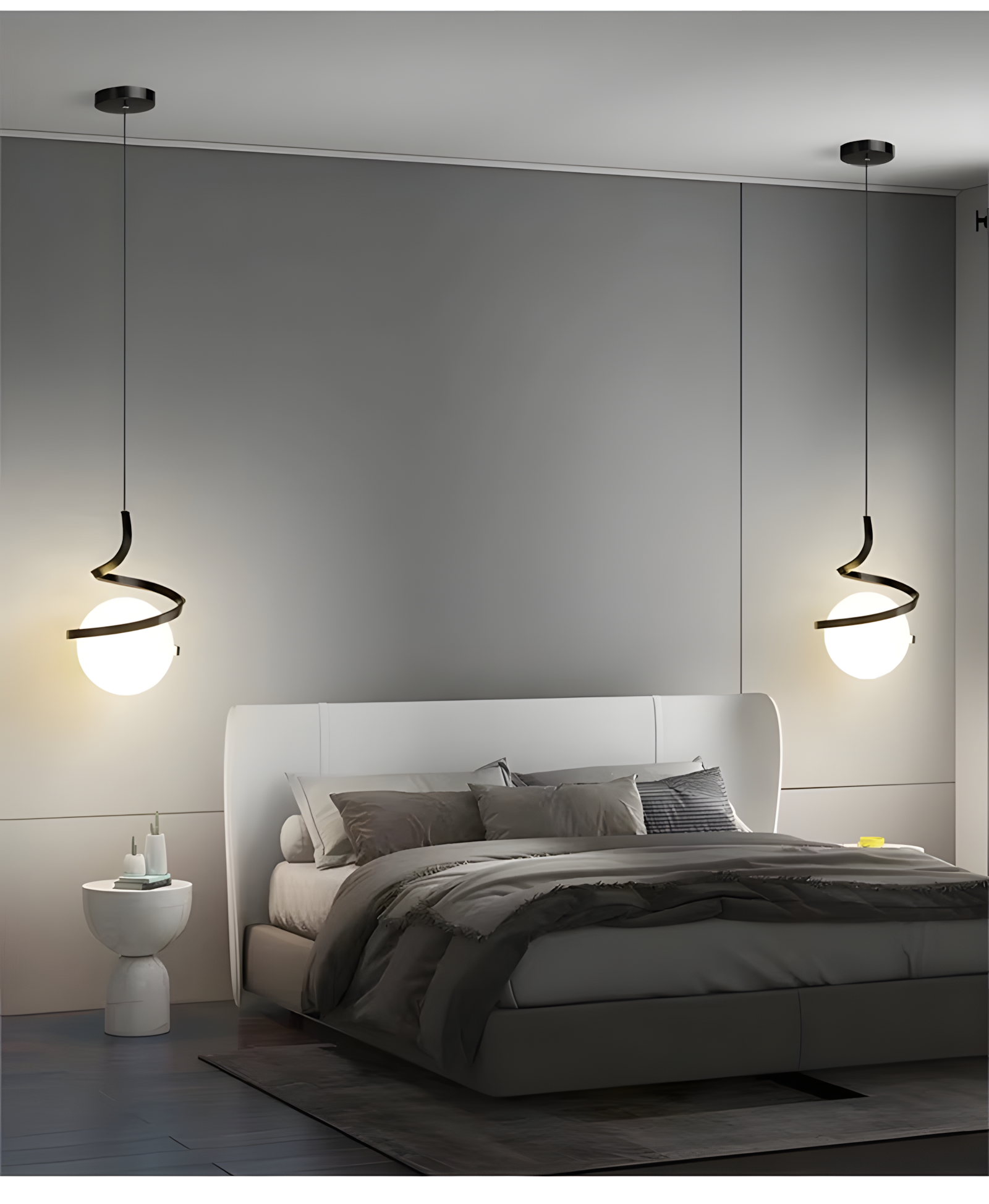 Lampa Wisząca Szklana Kula Spirala APP1732-1CP Czarna  4
