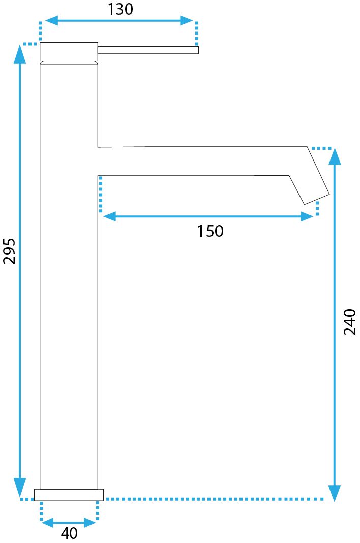 Bateria Umywalkowa Rea Foss nikiel szczotkowany Inox wysoka nickel brush