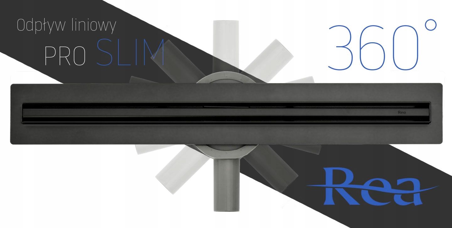 Odpływ Liniowy REA NEO SLIM PRO Czarny 100