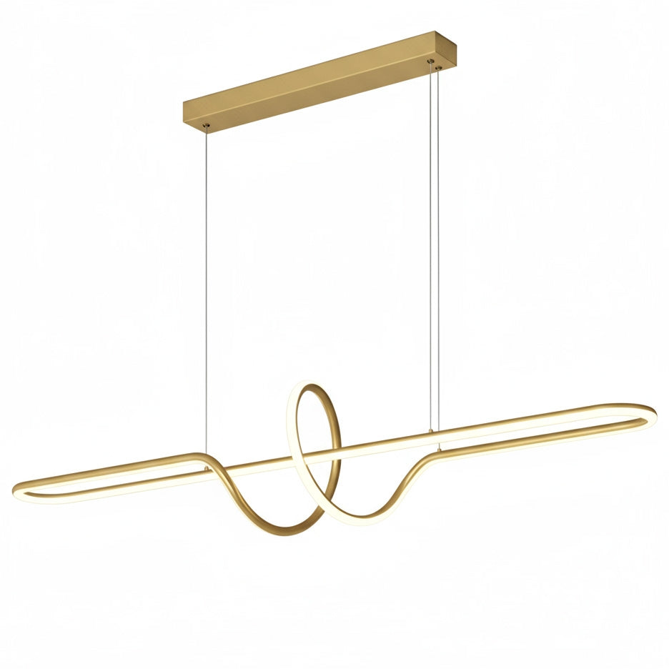 Lampa Sufitowa Wisząca Led Lhj038-cp Złota Szczotkowana  1