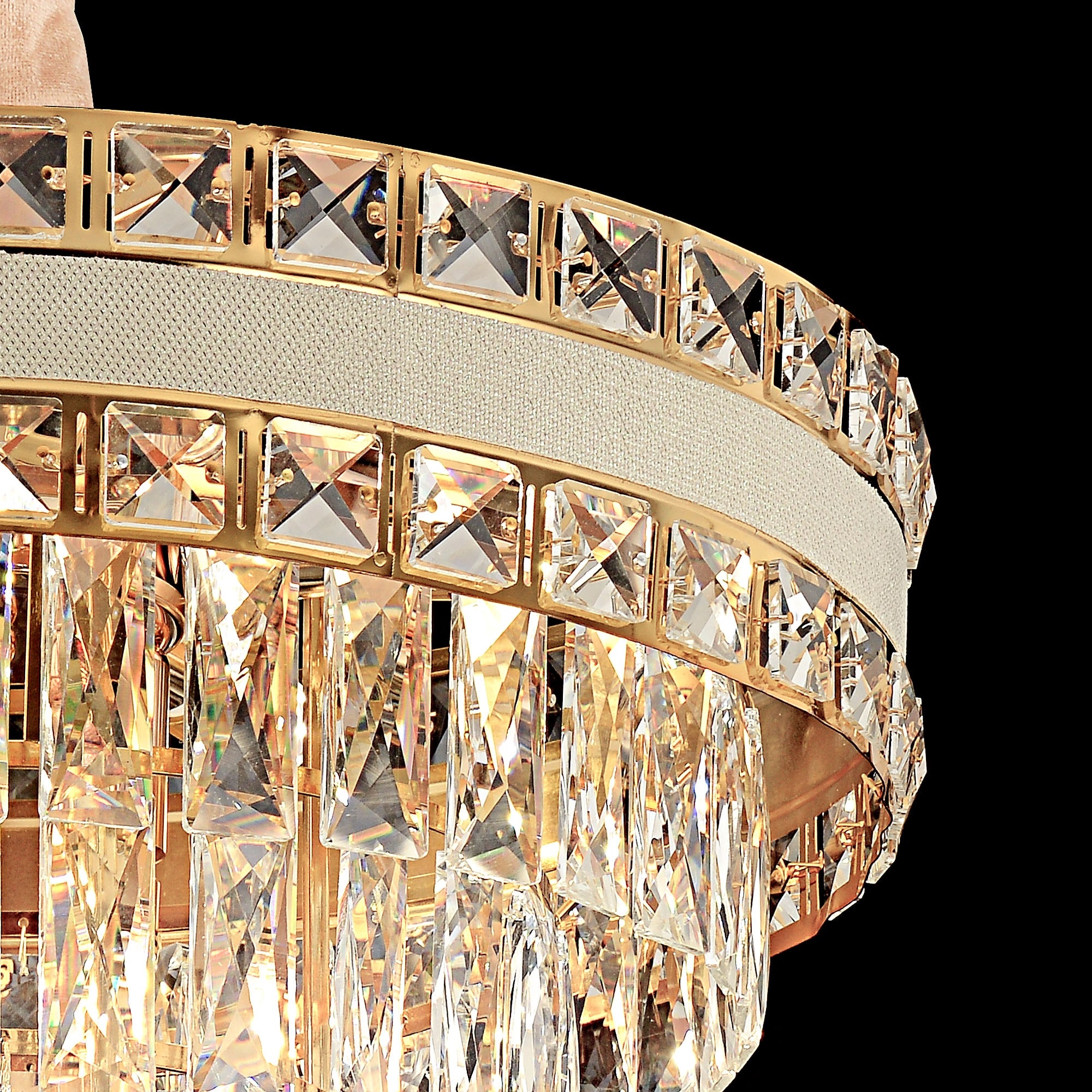 Lampa Wisząca Z Kryształami G047-cp 40cm Złota  5