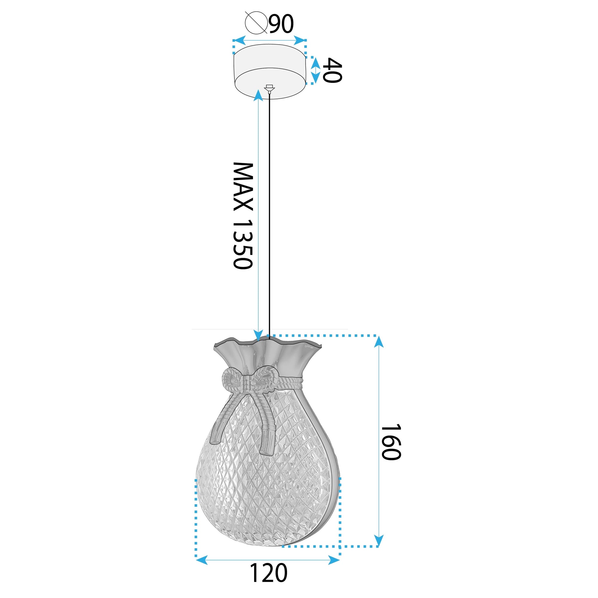 Lampa Sufitowa Wisząca Lhj107-1cp Jasne Różowe Złoto  19