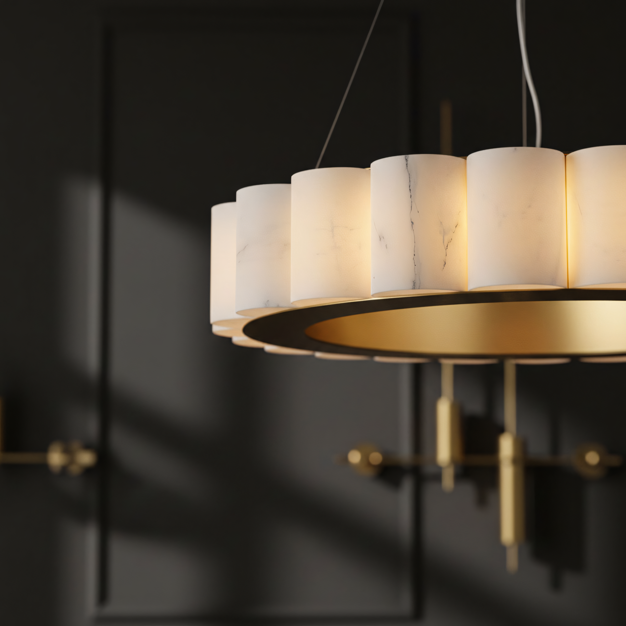 LAMPA SUFITOWA WISZĄCA LED APP1801-CP Brush Gold  2