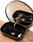 Umywalka nablatowa Rea Belinda Black/Gold Edge