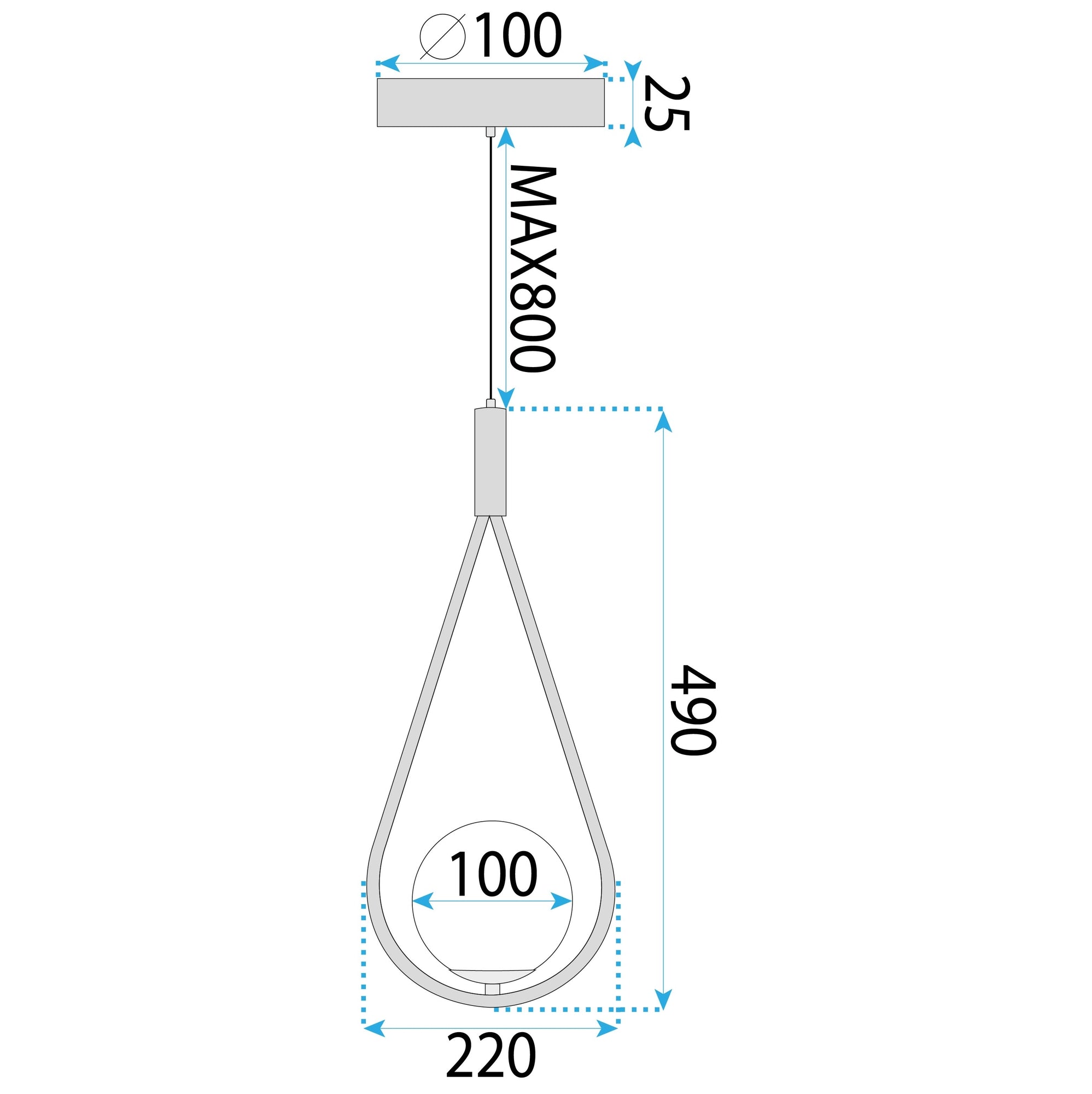 Lampa Wisząca Szklana Kula G111-1w Czarna E27  5