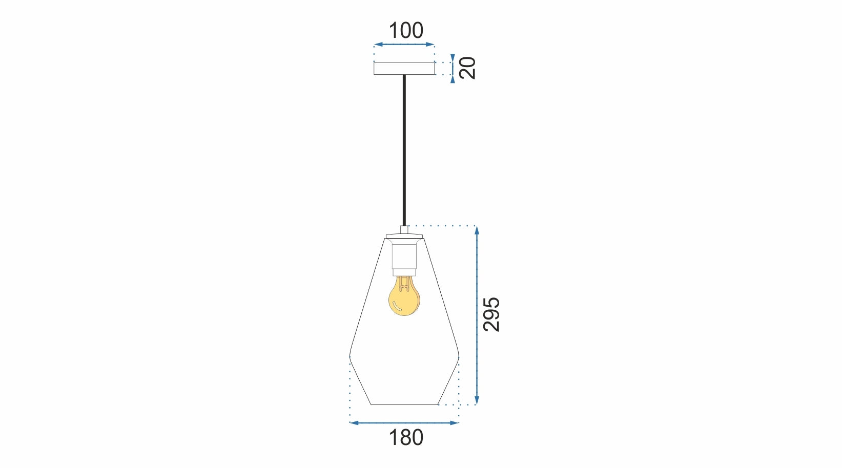 Lampa sufitowa szklana APP438-1CP  9