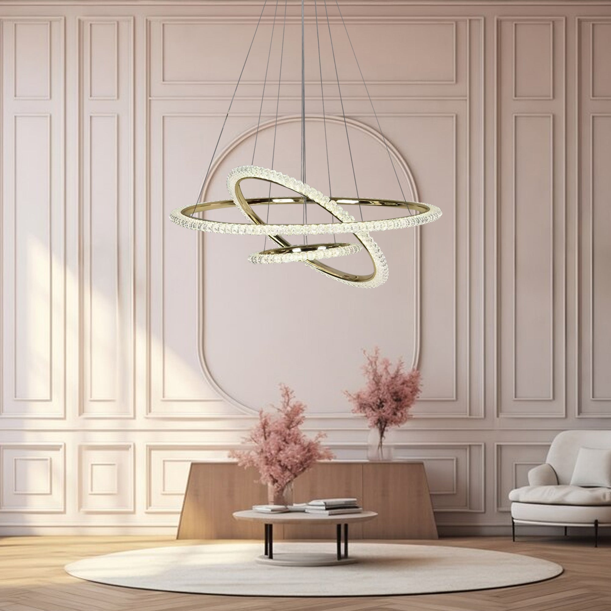 Lampa Wisząca Led G036-cp Złota  2