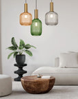 Lampa Sufitowa Wisząca Szklana APP459-1CP Zielona